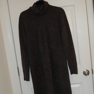 Susan Lawrence 100% Acrylic Grey Turtleneck Sweater Dress Size Large